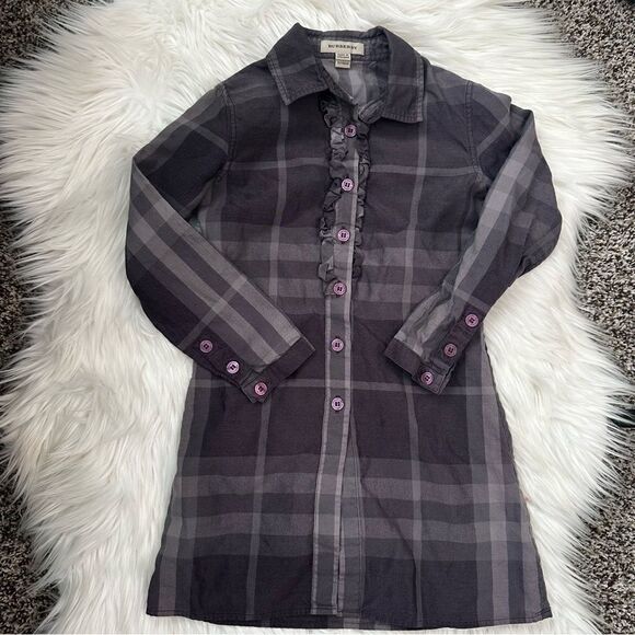 [Burberry] Girls Purple Tunic Shirt Dress - Size 5T - Picture 1 of 6